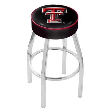 Holland Bar Stool Co 25" 4" Texas Tech Cushion Seat, Chrome Swivel Bar Stool L8C125TXTech
